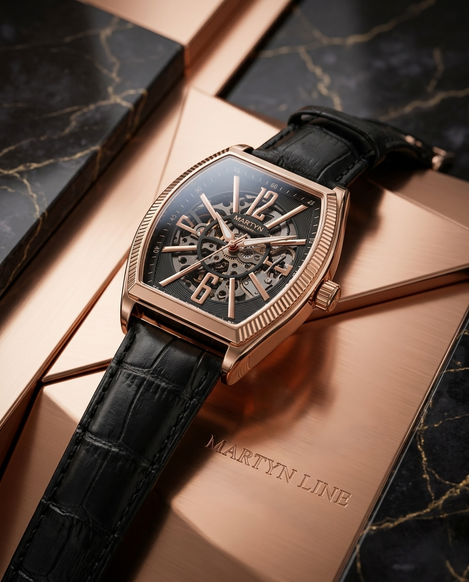 Martyn Line Rose Gold Automatic Skeleton Models
